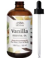 New Bottle Vanilla Essential Pure Oil 1.69fl.oz / 50ml IBEALEE Vanilla Alcohol-Free Natural Vanilla Extract for Hair Body Nail Eyelash Care Moisturizing Hydrating Beauty