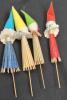 4 Rare Cotton Spun Clown Drink or Cake Toppers 5.5" Long - 3