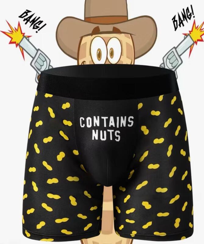 New Size XXL Contains Nuts Two Men's Soft Seamless Boxers Designed for Breathability And Comfort Featuring a Simple Solid Color with Pattern Stock photo added