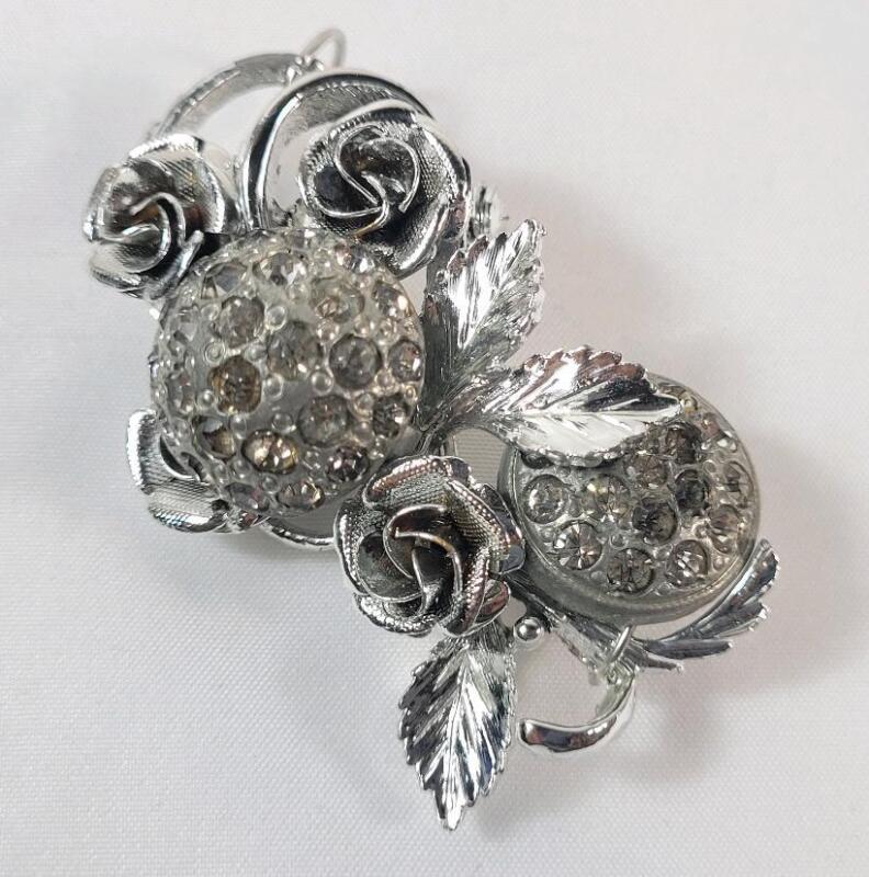 Vintage Cora Rose Brooch w/Art Deco Reyco 1922 Button Covers Hand-Crafted into Brooch