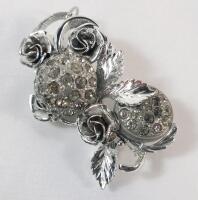 Vintage Cora Rose Brooch w/Art Deco Reyco 1922 Button Covers Hand-Crafted into Brooch