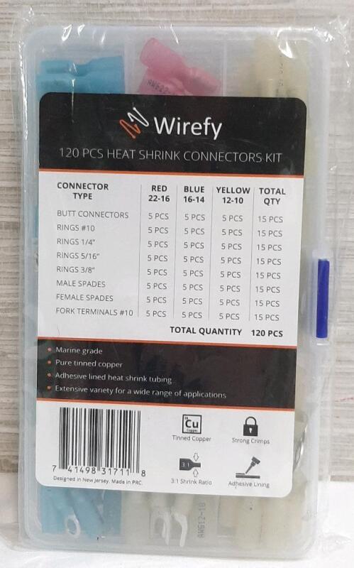 New Wirefy 120pcs Heat Shrink Connectors Kit