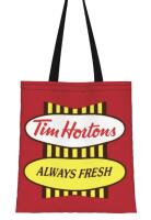 TIM HORTONS FRESH Tote Bag Perfect for Shopping Grocery Travel & Outdoor Heavy Duty Shoulder Handbag Approximately 13.2 x 15.5&rsquo;&rsquo; Black Handles