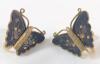 Vintage Japanese K24 Damascene Butterfly Necklace & Amita Janpan Screw Back Earring Set - 6