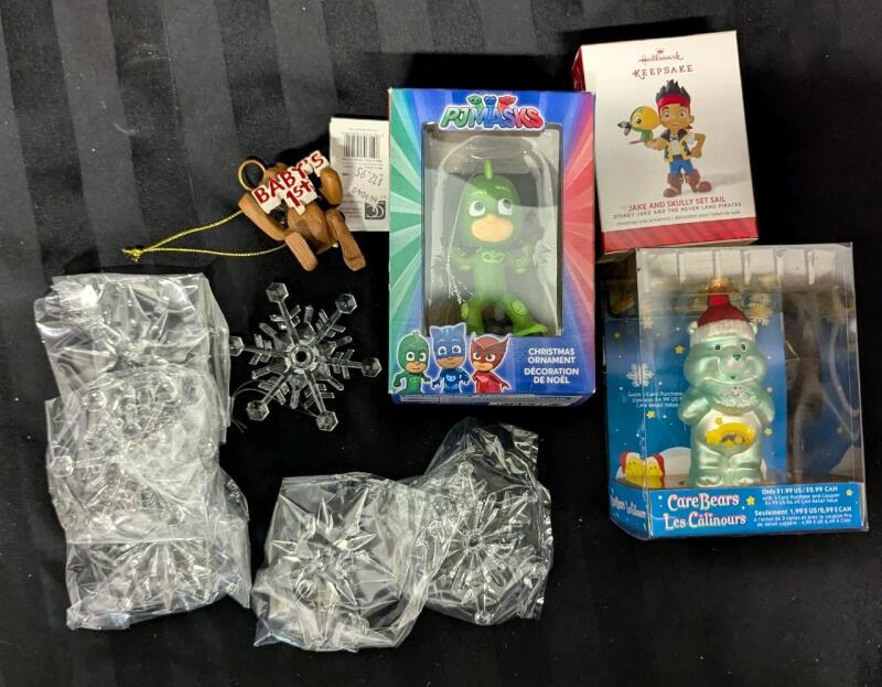 6 New Hanging Ornaments. PJ Masks, CareBears and More! Tallest Approximately 3.5"