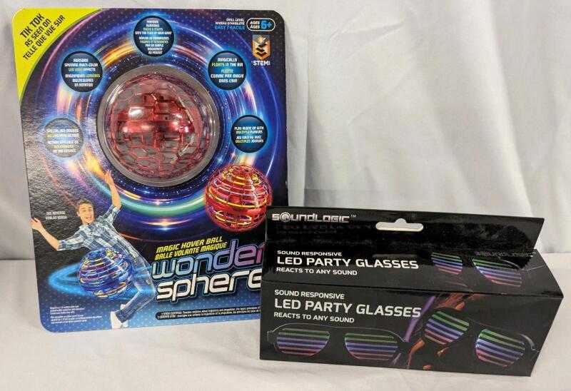 New Magic Hover Ball and LED Party Glasses.