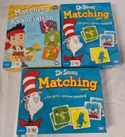 3 Wonderage Matching & Association Games. Dr. Seuss & Jake and the Neverland Pirates Themed.