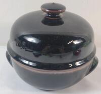 Dansk Stoneware Ceramic Pottery Bean / Soup Pot w/Lid . Measures 5.5" tall & 5.5" diameter . No chips or cracks