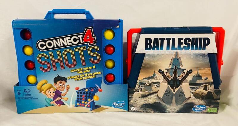 2 Travel Board Games, Includes Battleship and Connect 4 Shots (Bounce In to Win)