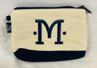 New Thirty-One Canvas Crew &ldquo;M&rdquo; Mini Tote Bag with Zipper, 8x6&rdquo;