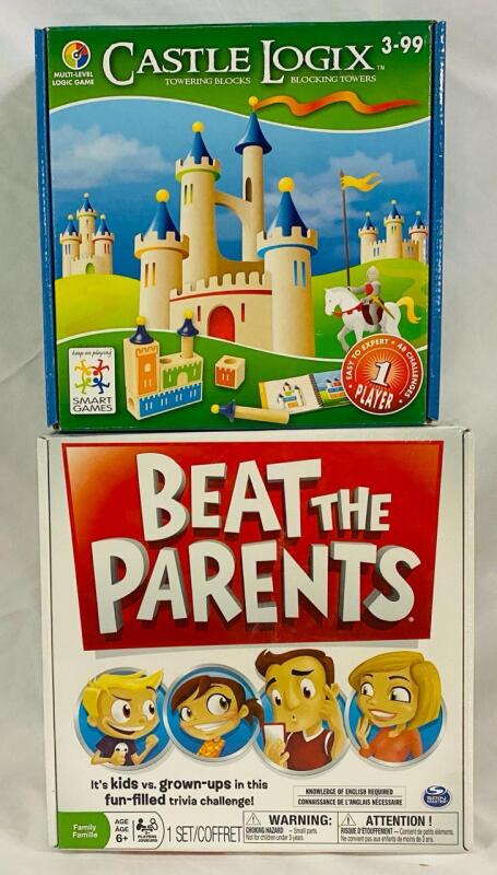 2 Children&rsquo;s Games, Includes Castle Logix Block Logic Game and New/Sealed Beat the Parents Trivia Game