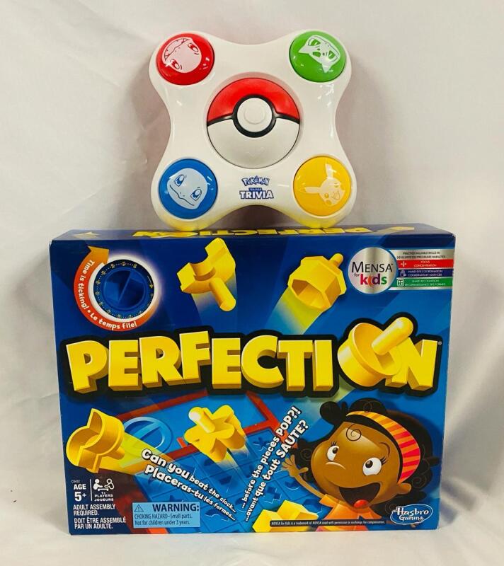 2 Children&rsquo;s Games, Includes Pok&eacute;mon Electronic Trivia Game and As-New Perfection Board Game