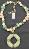 Stunning Heidi Daus Chunky Mint, Pink, Lavender & Off White Necklace Retails for $179