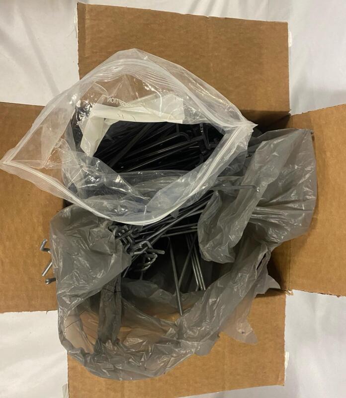 Large box of 150+ Retail/Pegboard Hooks, Approx. 50 Black Plastic, Rest Metal, 6.5-9&rdquo;
