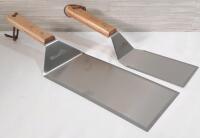 2 New Stanbroil Metal Spatulas (Large Spatula is 14&frac12;" Long, Metal Piece is 4" Wide, Small Spatula is 11" Long, Metal Piece is 3" Wide)