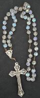 Vintage Italian Aurora Borealis Rosary Made in Italy 28" Long