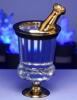 Swarovski Crystal 18K Gold Plated 2&rsquo;&rsquo; Bottle Of Champagne And Ice Bucket Swarovski Box Stamped Champagne and Iconic Swan No noted chips or cracks - 3