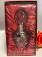 Bohemia European Crystal Scent Bottle Red Satin Style Display Original Box Approximately 5 inch No chips or Cracks appears NIB