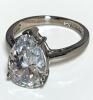 Camrose & Kross JBK 925 Silver Pear Shaped Cubic Zirconia Solitaire Ring Size 9 Original Box Paperwork Blinding Beauty Stamped Signed <br/> - 2
