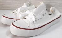 New White & Red Lace Platform Sneakers (Size 6.5)