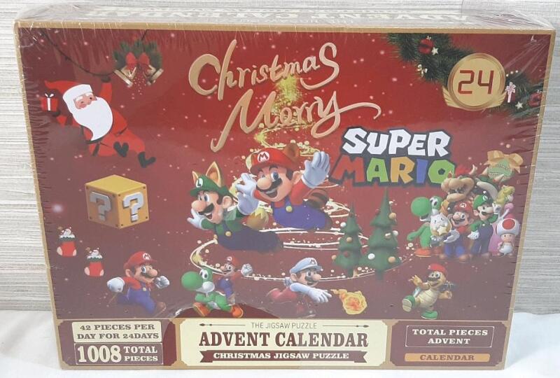New in Box Super Mario Themes Advent Calendar Holiday Jigsaw Puzzle (1008 Pieces)