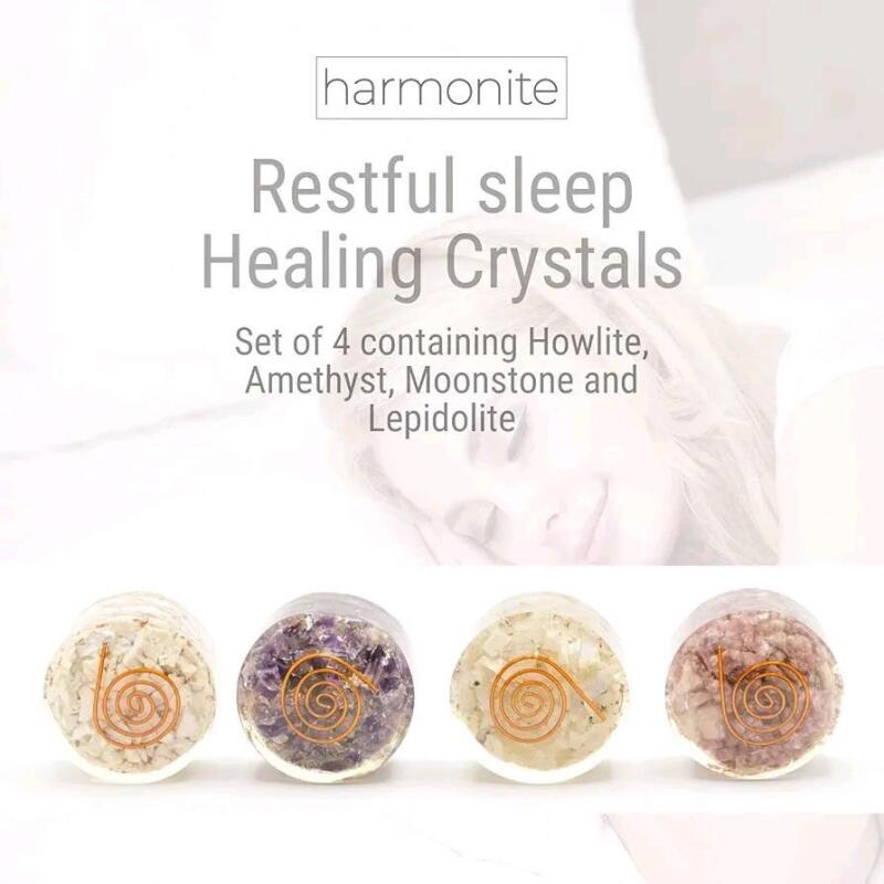 New in Box Harmonite<br/>4 Sleep Aid Crystals and Healing Stones. (Amethyst, Moonstone, Lepidolite, Howlite) Handmade in United Kingdom