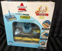 New Bissell Perfect Sweep Turbo Rechargeable Triple Brush Sweeper. Stands 43.5" Tall When Assembled.