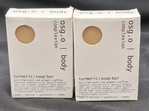 2 New OSG.O Turmeric Soap Bars 113g