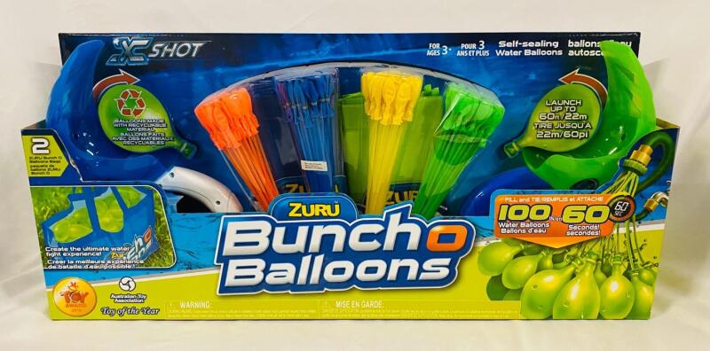 New X Shot Zuru Bunch-o-Balloons, 100 Self-Sealing Water Balloons with 2 Launchers and 2 Carrying Bags