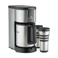 New In-Box Hamilton Beach Deluxe Thermal Coffeemaker (10 Cups) with 2 Stainless Steel Thermal Travel Mugs and Permanent Filter