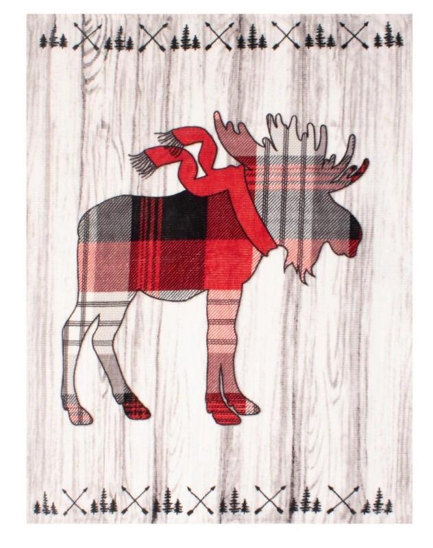 Safdie & Co Knitted Throw Moose Blanket, 60x48&rdquo;