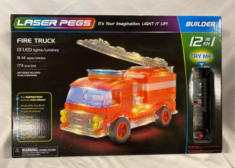 Laser Pegs 12 in 1 Fire Truck Builder with LED Lights, Ages 8+