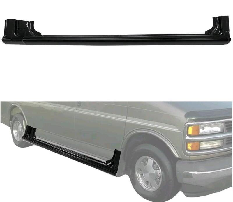 New - KUAFU Door Rocker Panel Compatible with 1996-2017 Chevy Chevrolet Express 1500 2500 3500 Van Rust Repair Steel Electrophoresis Black - Passenger Side . Retail $225