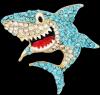 Betsey Johnson Sky Blue Rhinestone Shark Brooch approximately 2 Inch Tagged You're gonna need a bigger boat&rdquo; Back Bale - 3