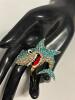 Betsey Johnson Sky Blue Rhinestone Shark Brooch approximately 2 Inch Tagged You're gonna need a bigger boat&rdquo; Back Bale - 5