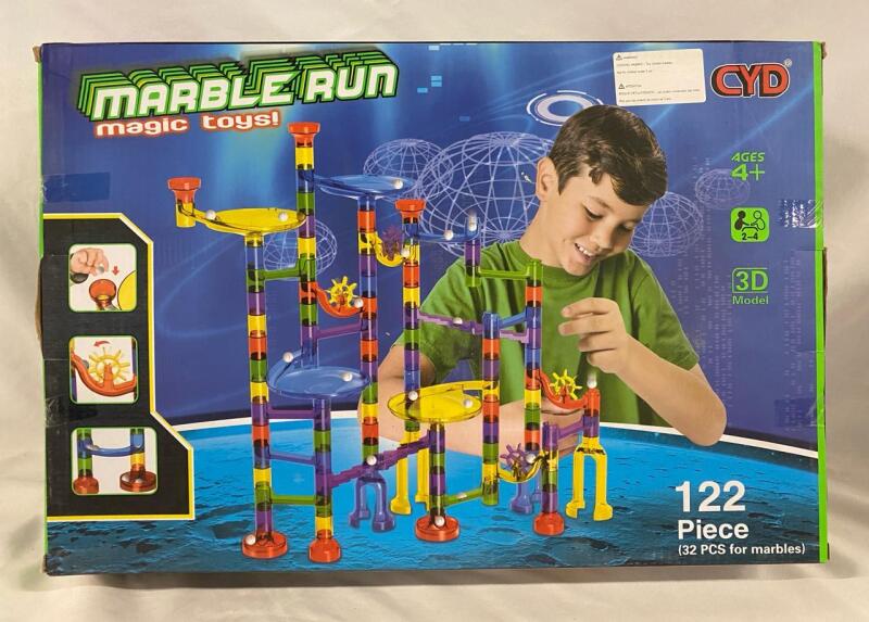 Large Marble Run Magic Toys Marble Construction and Play Set, 122 Pieces, Ages 4+