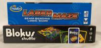 2 Strategy Games, Includes Blokus Shuffle Uno Edition and Laser Maze Logic Game, Ages 7+