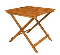 New - Interbuild Sydney Wood Folding Patio Table . Measures 29.5" x 29.5" x 28.7", Golden Teak . Retail $190