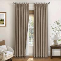New INOVADAY Pinch Pleated 100% Light Blocking Linen Blackout Curtains 40 by 95" Retails for $139 Includes Hooks For Hanging