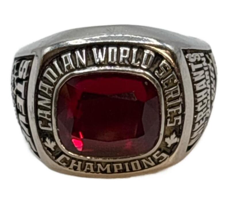 NSA Ring Bud Light 2006 Red Cushion Cabachon Canadian World Series Merchants W DeMarini Canada SLO Pitch Size 13