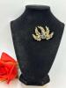 Beautiful Brooch Firework 5 Fanned Rich Sapphire Chatons Clear and Lemon Navettes 2.25 x 1.5&rsquo;&rsquo; Very good Gold plate - 4