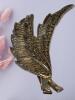 BIRKS Sterling Filigree Dimensional Signed Brooch approximately 1.75 &lsquo;&rsquo; Fold Over Leaves/ Feathers designed with Roped Rosettes on Outer Fold