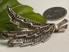 BIRKS Sterling Filigree Dimensional Signed Brooch approximately 1.75 &lsquo;&rsquo; Fold Over Leaves/ Feathers designed with Roped Rosettes on Outer Fold - 5