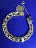 SHERMAN 3 Row Vintage Early Bracelet Safety Chain Present Triple Rhodium Coated Excellent Condition Outer Rows Chatons hugging Centre Navettes 6.5 inch Total lengh 7 inch Signed - 2