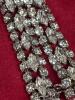 SHERMAN 3 Row Vintage Early Bracelet Safety Chain Present Triple Rhodium Coated Excellent Condition Outer Rows Chatons hugging Centre Navettes 6.5 inch Total lengh 7 inch Signed - 5