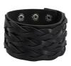 New Wide Style Hand-woven Bracelet Retro Madrid Handcrafted PU Leather Wristband with Metal Accents Snap Clasp approximately 7-8.25 inch 1.6 inch Wide