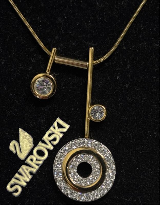 SWAROVSKI Stunning Crystal Drop Necklace Logo Box 1.25 x 9 x 3.75&rsquo;&rsquo; Length 14 - 16.5&rsquo;&rsquo; Swarovski Swan Icon 3 places. Brilliant Dazzler Hard to find Retired