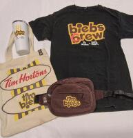 TIM HORTONS JUSTIN BIEBER MERCH - Sz Med T-Shirt, Tumbler, Fanny Pack & Tote Bag