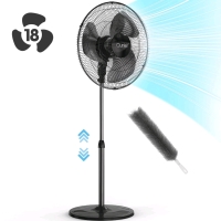 As New Qunler 18" Standing Oscillating Pedestal Fan (Assembled) Cage Around Fan Slightly Warped - Working