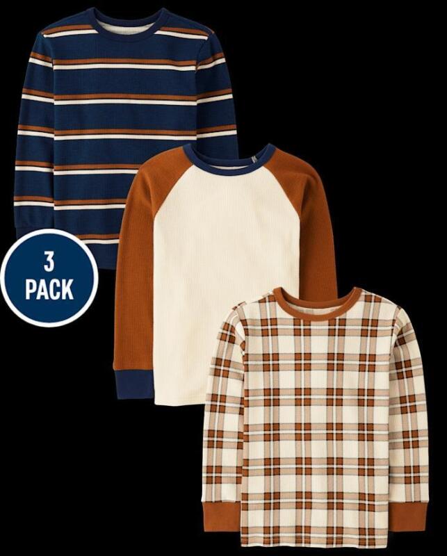 3 New Sz 5/6 Boy's The Children&rsquo;s Place Thermal Tops Retails for $98
